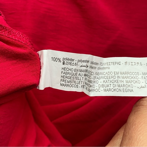 πΊ ZARA BOHO RASPBERRY RED HIGH WAIST WIDE LEG CROPPED PANTS! - Picture 12 of 14